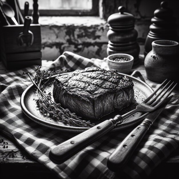 Steak in the kitchen