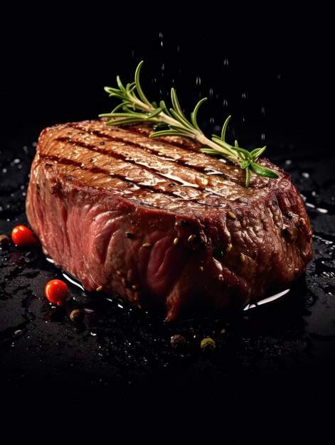 Foto steak studio shot isolato su sfondo chiaro fotografia alimentare ai generativa