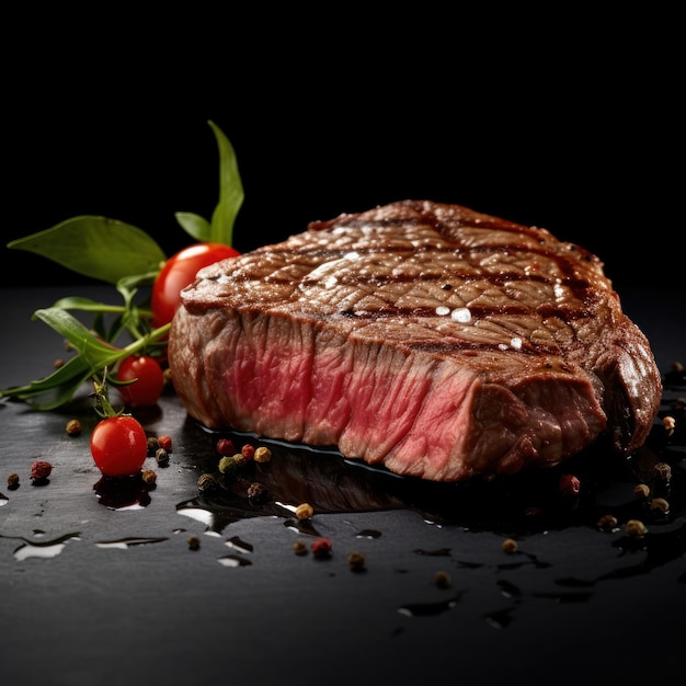 Foto steak studio shot isolato su sfondo chiaro fotografia alimentare ai generativa