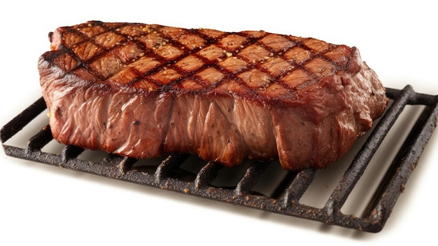 A steak that is on a grill