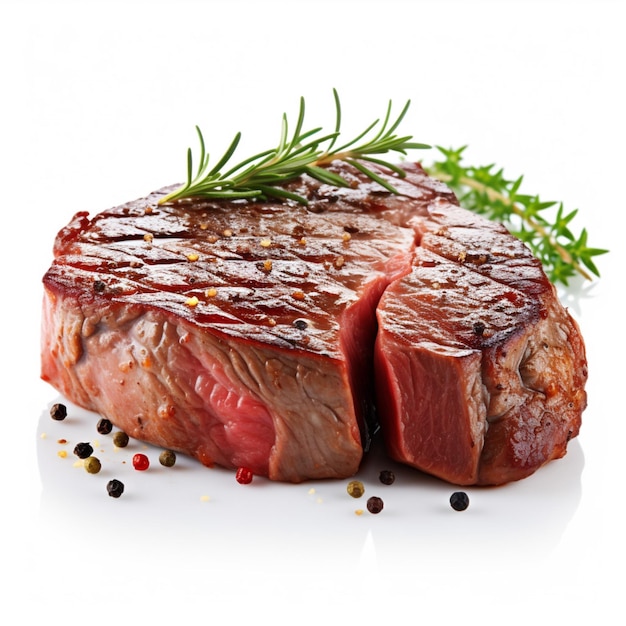 Steak with white background high quality ultra hd