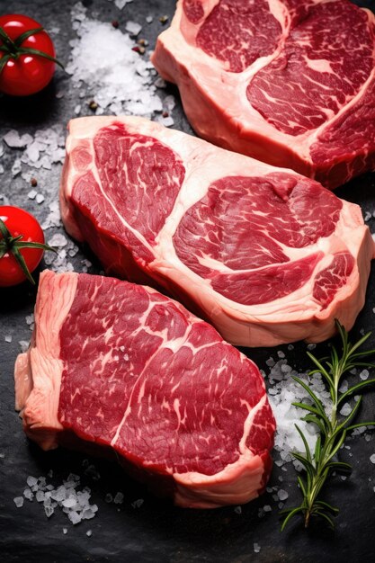 steaks on a table