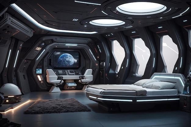 Stealth Spaceship Bunker Craft a Futuristic Bedroom for Intergalactic Espionage