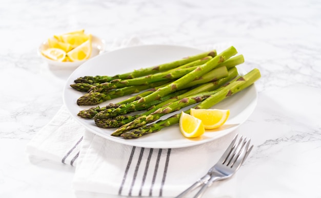 Steam asparagus