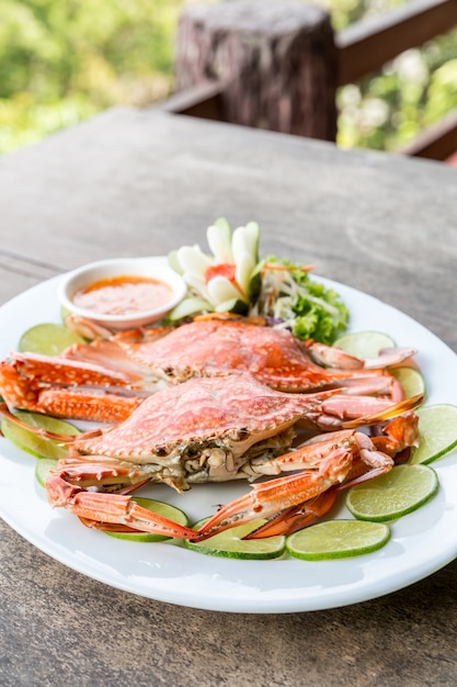 Steam crab seafood