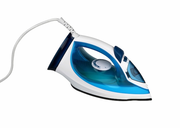 Steam iron isolated on white surface.