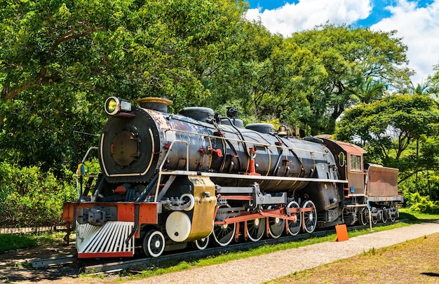 Steam locomotive at Catavento Science Museum in Sao Paulo