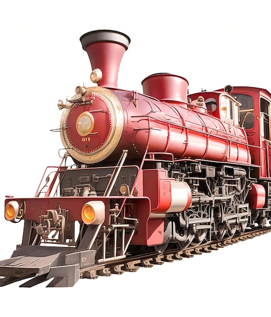 Foto locomotiva a vapore treno stile vintage generato da ai