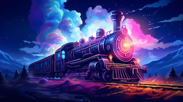 steam train illustration