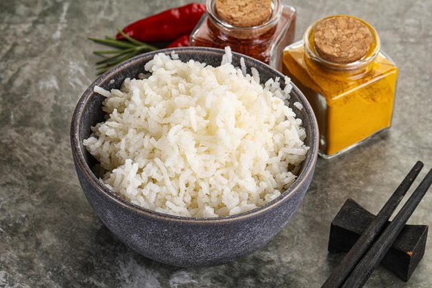 Steamed Basmati rice in the bowl