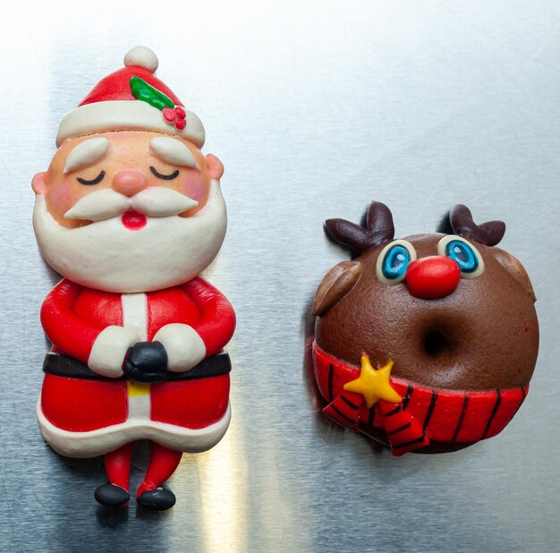 Steamed buns Santa Claus and Rudolph the reindeer