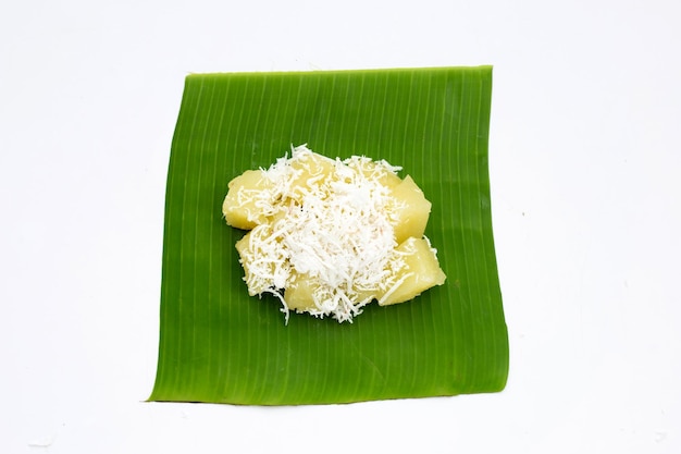 Steamed cassava cake Thai dessert