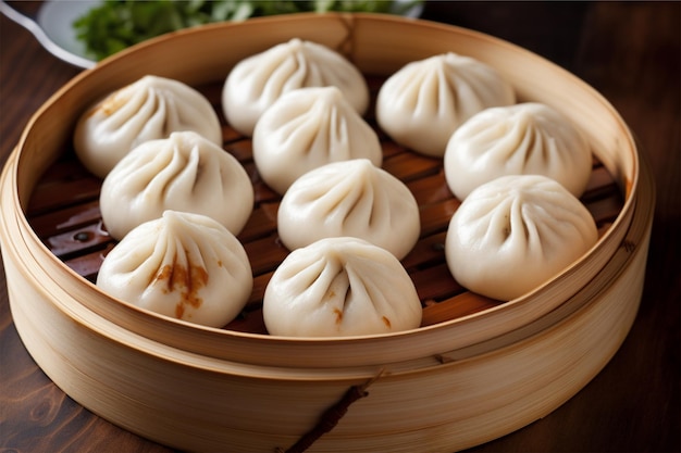 steamed chinese pork stuffed buns