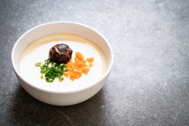 steamed egg with vegetable, mushroom and carrot