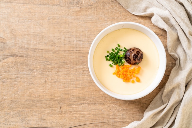 steamed egg with vegetable, mushroom and carrot