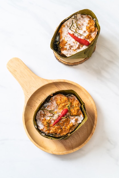 steamed fish with curry paste