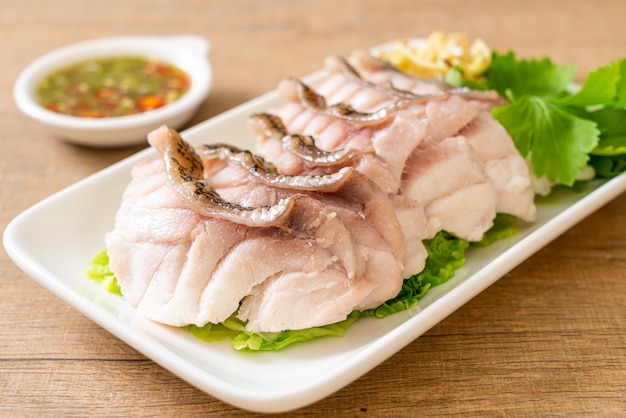 Steamed Grouper Fish with Spicy Dipping Sauce