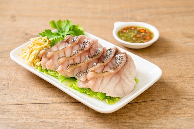 Steamed Grouper Fish with Spicy Seafood Dipping Sauce