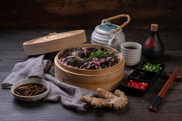 蒸し蟹の伝統的な中華料理