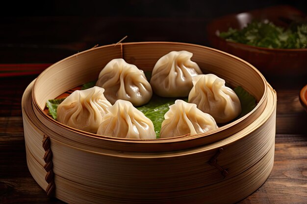 Steamed manti dumplings fresh and piping hot