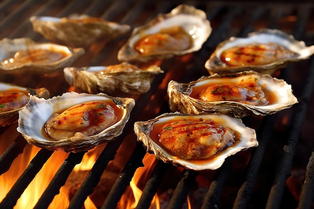 Steamed Oysters on The Half Shell Fresh