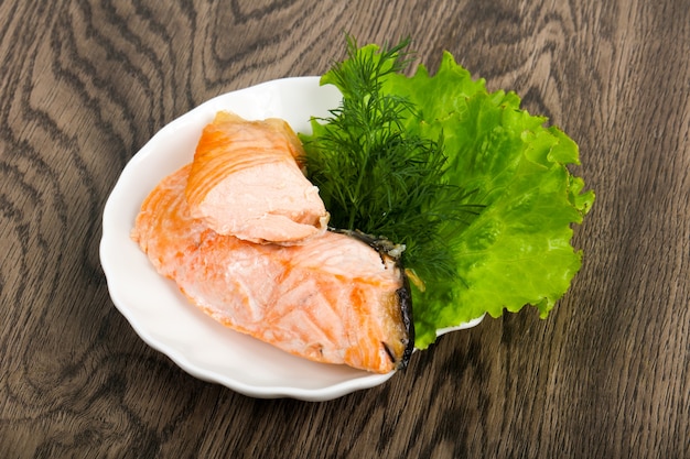 Steamed salmon