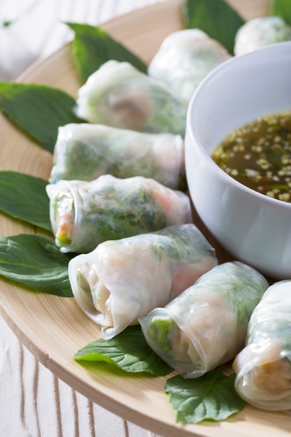 Photo steamed spring roll