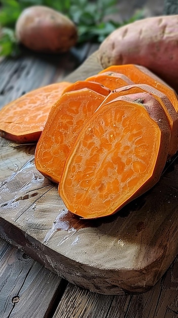 Photo steamed sweet potato with salt and pepper ar 169