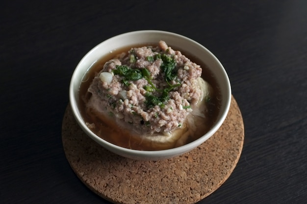 Steamed tofu topping  with Minced pork