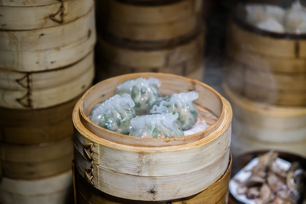 The steaming Chinese cookies are in the kitchen