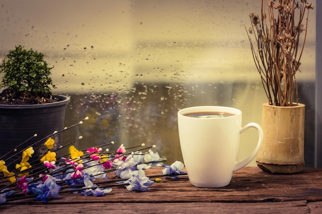 Steaming coffee cup