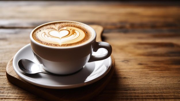 a steaming cup of coffee with a heartshaped foam design on top