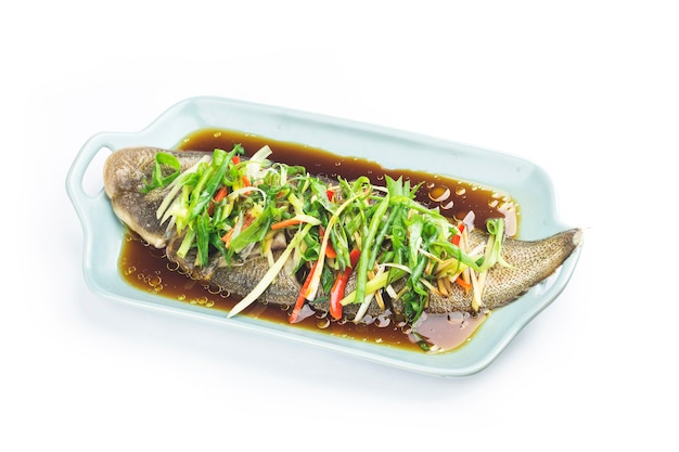 Steaming sole fish