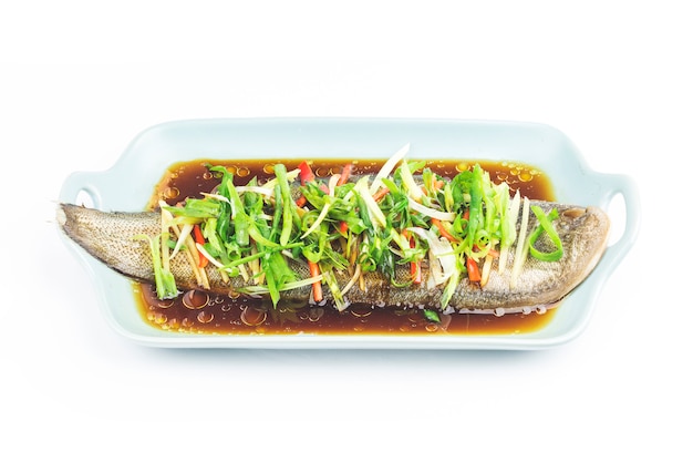 Steaming sole fish