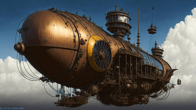 Photo a steampunk airship