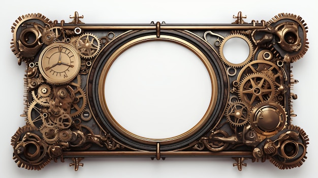 Steampunk clockwork victorian frame