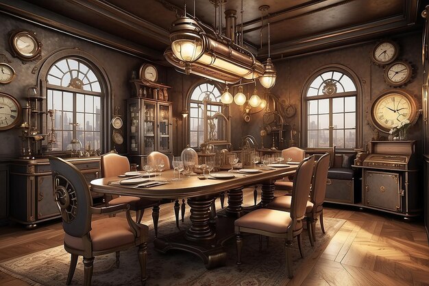 Steampunk Dining Room Ретрофутуристический праздник для глаз