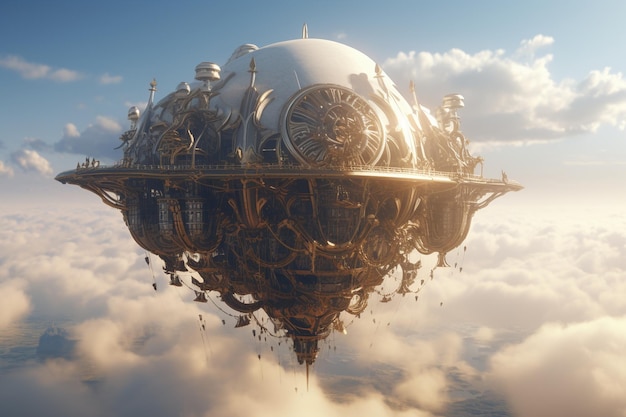 スティープパンク (Steampunk) ハートの形をした雲を放出する