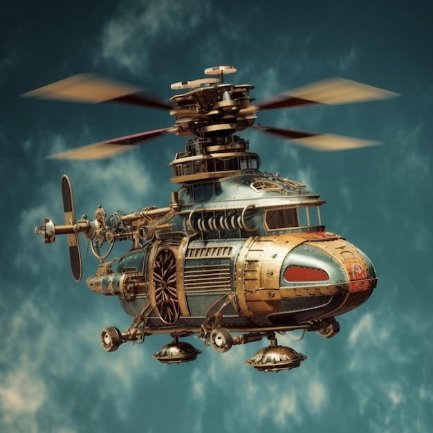 Photo steampunk helicopter