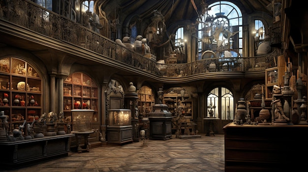 steampunk interior lab