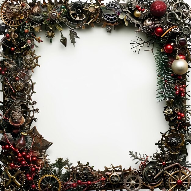 Foto steampunk kerst grafische sjabloon