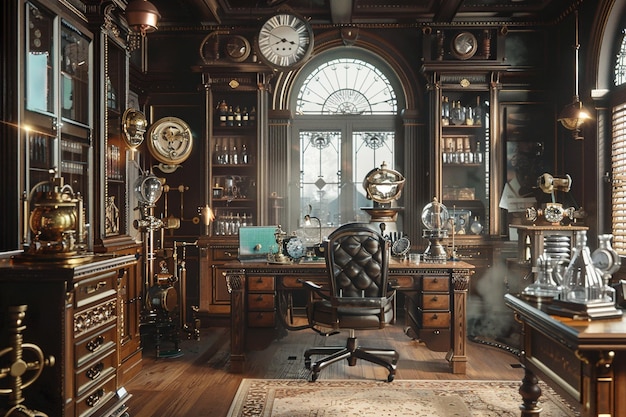 Steampunk laboratoryinspired home office octane re