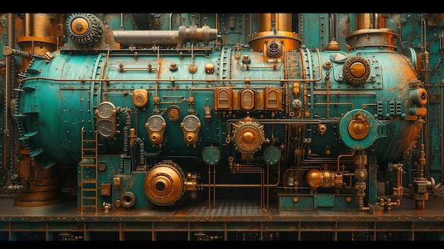 Steampunk-machines in een realistische interpretatie