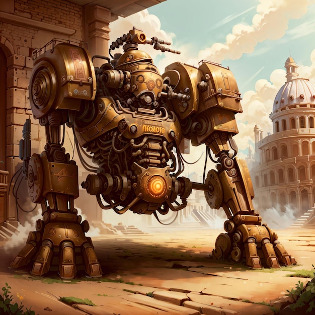 Steampunk mecha-robot