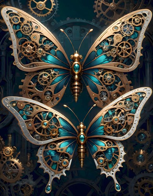 Steampunk механическая бабочка