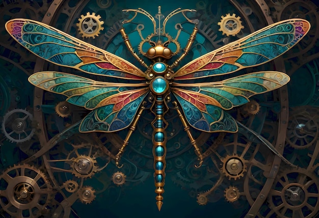 Steampunk Mechanical Dragonfly