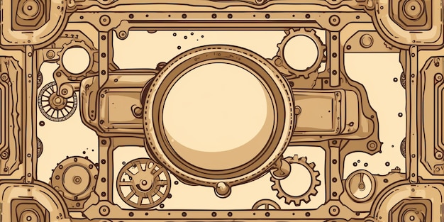 A steampunk style machine with gears and gears on the top.