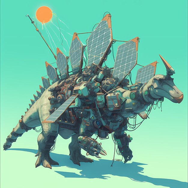 Photo steampunk styled dinosaur