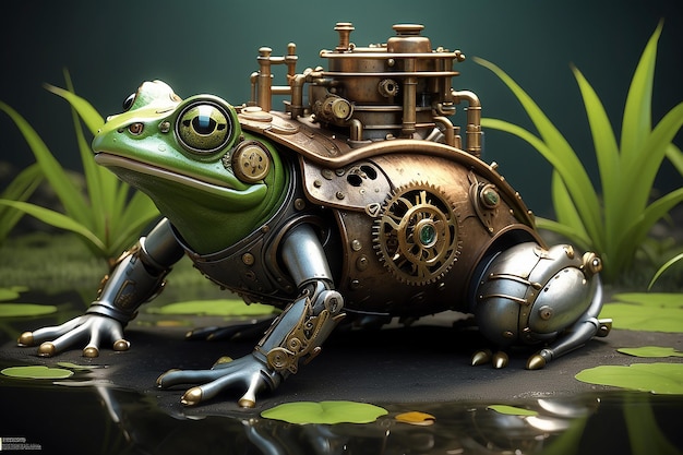 Photo steampunk swamp sentinel