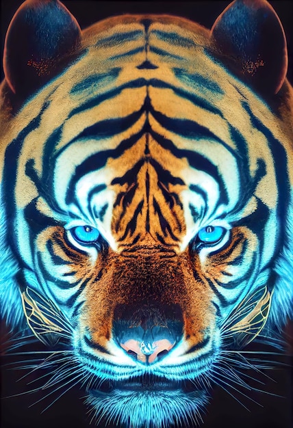 Premium Photo  Tiger closeup predator 3d rendering raster